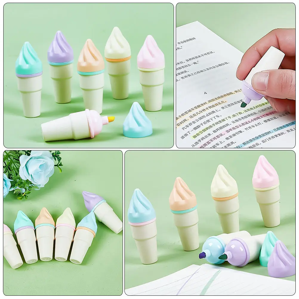 6Pcs Ice Cream Cone Highlighters Small Novelty Bright Color Highlighters for Study Office Multicolor Graffiti Markers Art
6Pcs Ice Cream Cone Highlighters Small Novelty Bright Color Highlighters for Study Office Multicolor Graffiti Markers Art