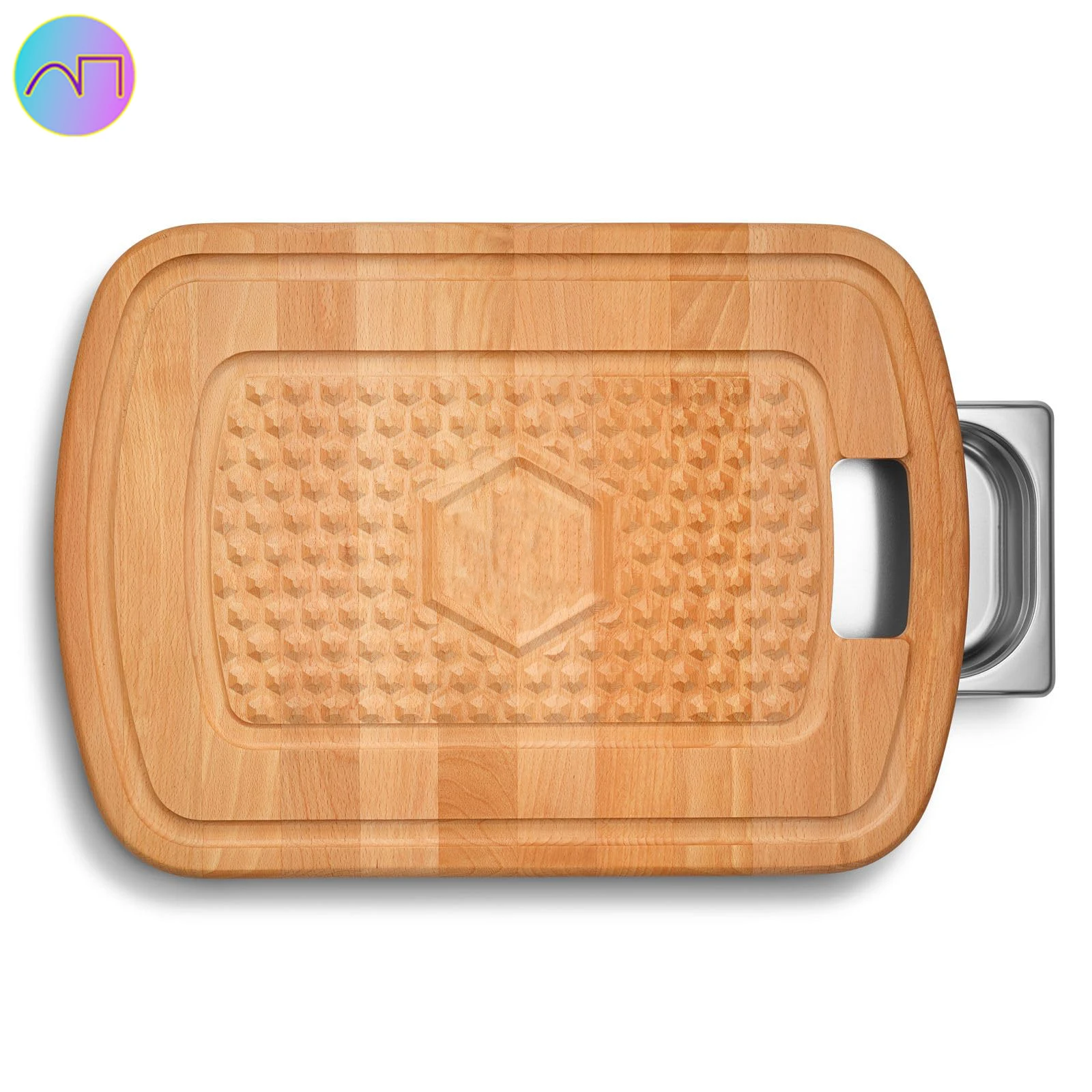 Double-Sided Beech Wood Cutting Board with Stainless Steel Drip Tray Bamboo Chopping Board with Juice Groove Large Butcher Block
Double-Sided Beech Wood Cutting Board with Stainless Steel Drip Tray Bamboo Chopping Board with Juice Groove Large Butcher Block