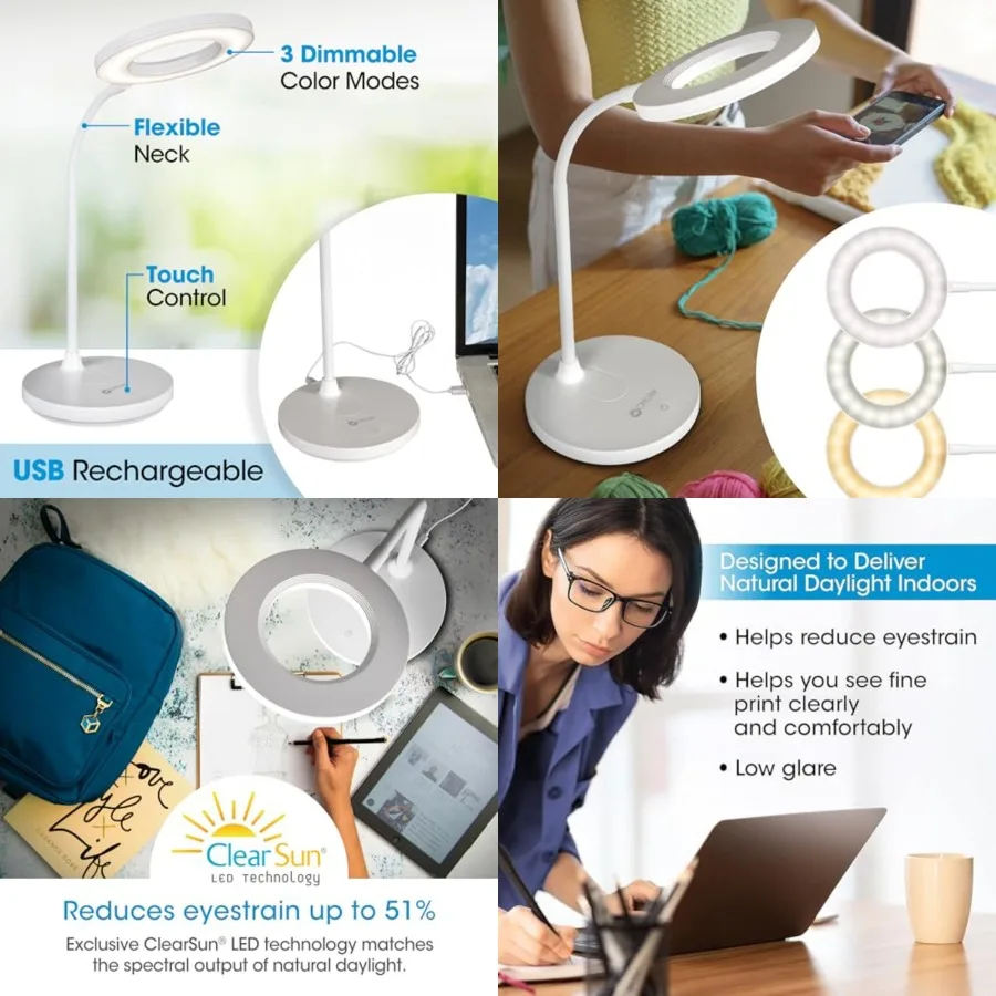Vibe LED Ring Light, Rechargeable and Portable, 3 Color Temperatures, Book Light, Table Lamp Reading, Work, Desk Lamp for Home
Vibe LED Ring Light, Rechargeable and Portable, 3 Color Temperatures, Book Light, Table Lamp Reading, Work, Desk Lamp for Home