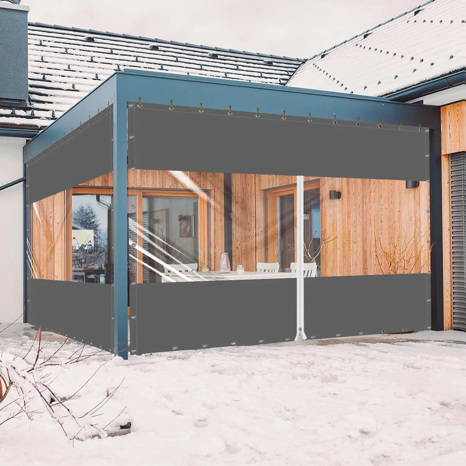 20oz Heavy-Duty Clear Vinyl Curtain with Double-Sided Zipper, Weatherproof for Pergola Porch Gazebo, Dark Gray 8x10ft
20oz Heavy-Duty Clear Vinyl Curtain with Double-Sided Zipper, Weatherproof for Pergola Porch Gazebo, Dark Gray 8x10ft