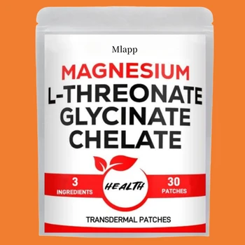 L-Threonate 마그네슘 경피패치, 마그네슘 글리시네이트 및 마그네슘 킬레이트 포함, 3 in 1, 30 패치