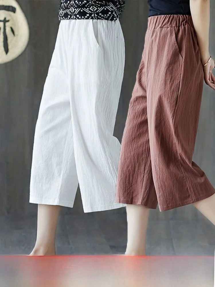 plus Size Cotton Linen Casual Pants Women's Seven-Foot Pants Summer New Style Loose Wide Leg Straight Cut Loose Feel
plus Size Cotton Linen Casual Pants Women's Seven-Foot Pants Summer New Style Loose Wide Leg Straight Cut Loose Feel