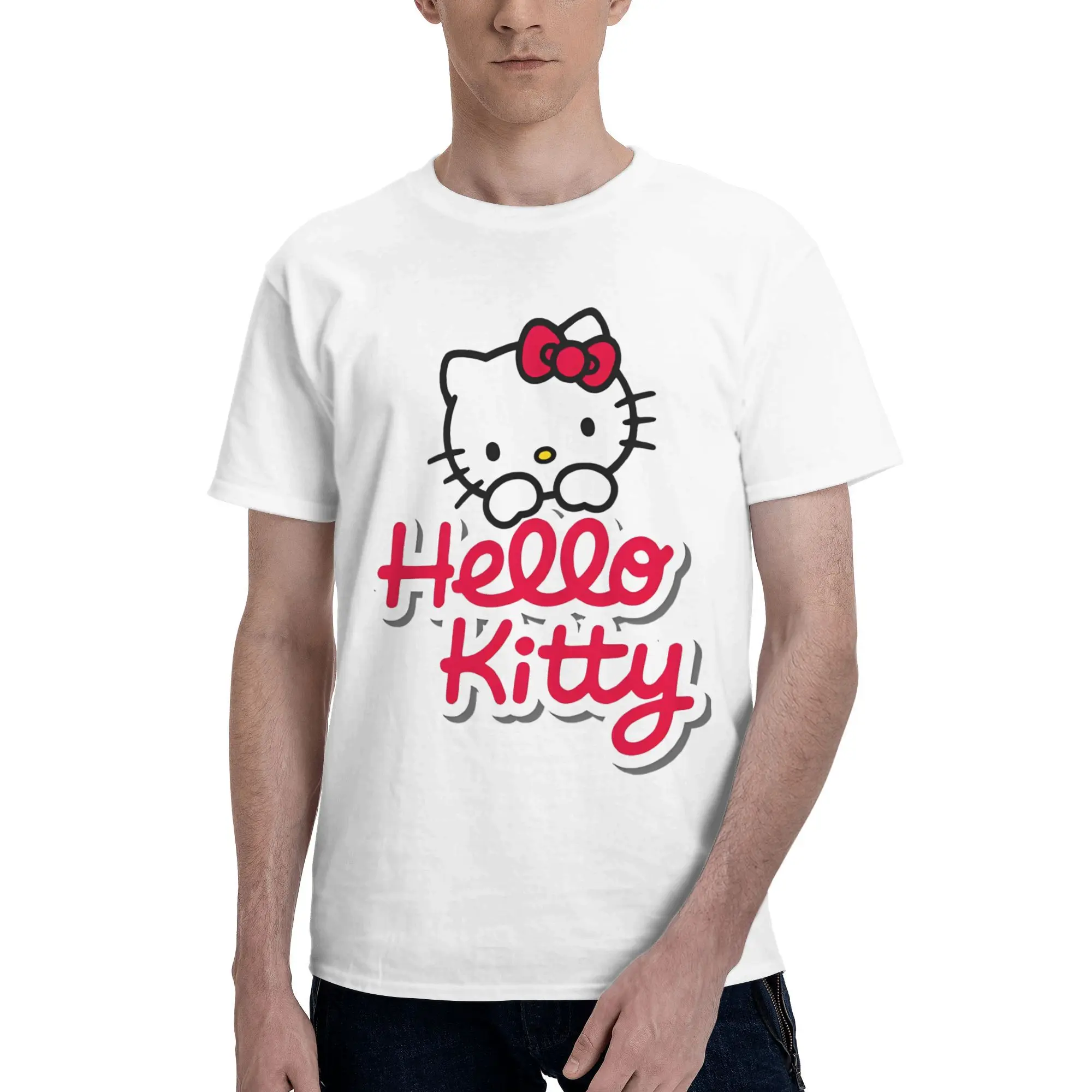 Футболка с котом «Hello Kitty» для мужчин и женщин, подарочные футболки, одежда из 100% хлопка
Футболка с котом «Hello Kitty» для мужчин и женщин, подарочные футболки, одежда из 100% хлопка