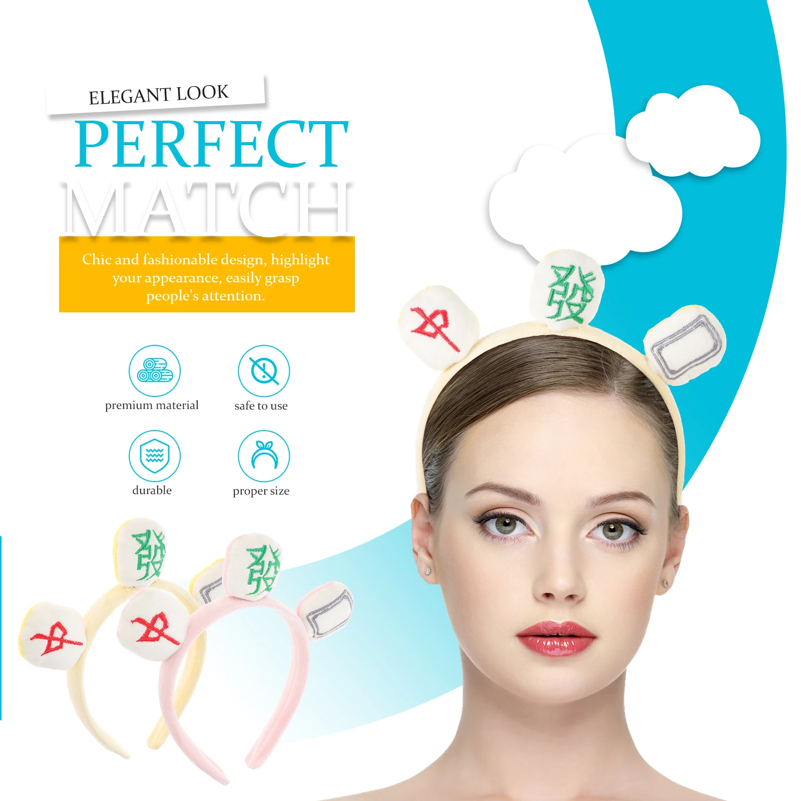 2 Pcs Mahjong Headbands Themed Gifts for Girls Pink Yellow Spa Washing Face Makeup Hair Accessories Keep Hair Neat Sweet
2 Pcs Mahjong Headbands Themed Gifts for Girls Pink Yellow Spa Washing Face Makeup Hair Accessories Keep Hair Neat Sweet