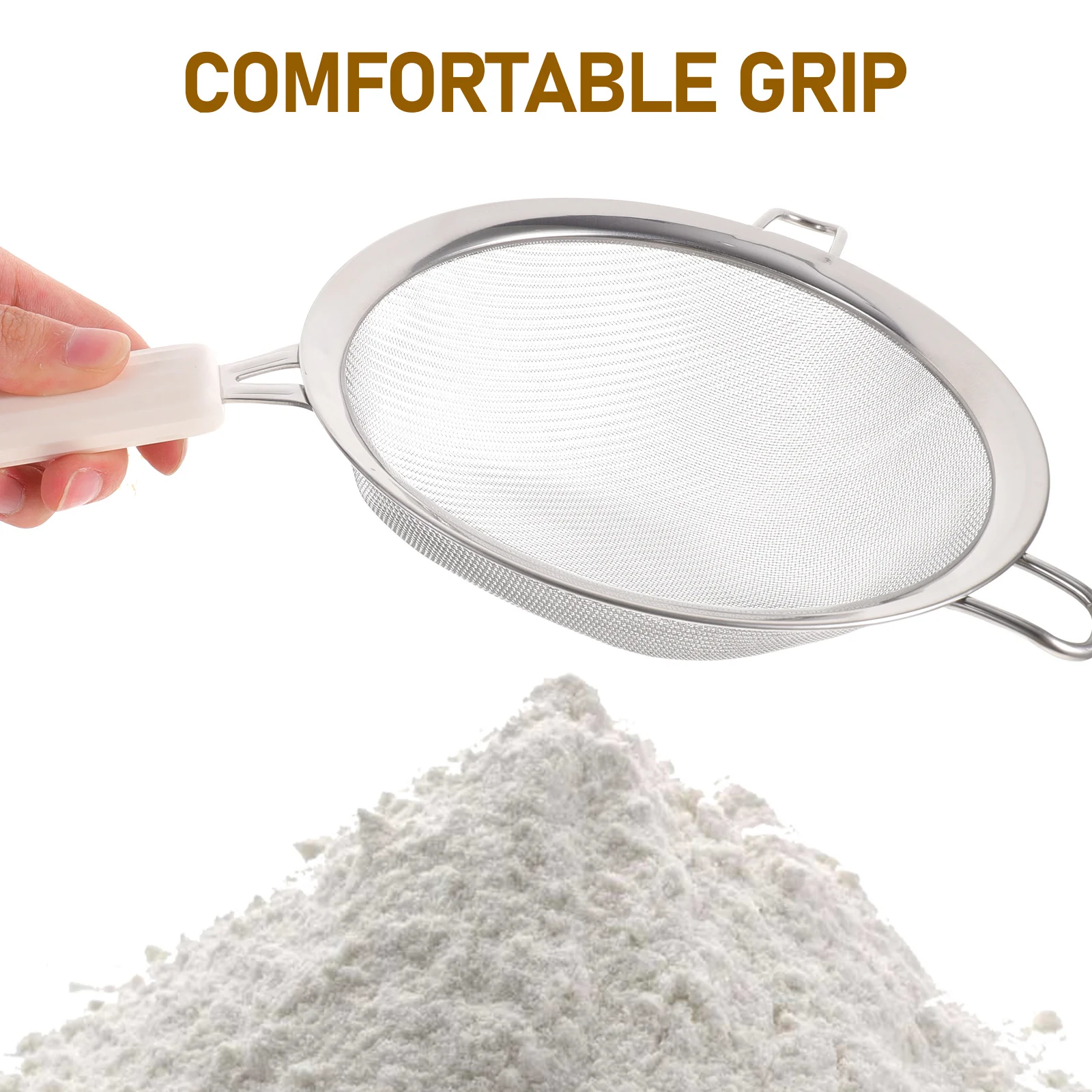 Flour Sieve Basket Stainless Steel Mesh Kitchen Colander Strainer Spoon For Restaurant Spoon Reusable Ladle Cooking
Flour Sieve Basket Stainless Steel Mesh Kitchen Colander Strainer Spoon For Restaurant Spoon Reusable Ladle Cooking