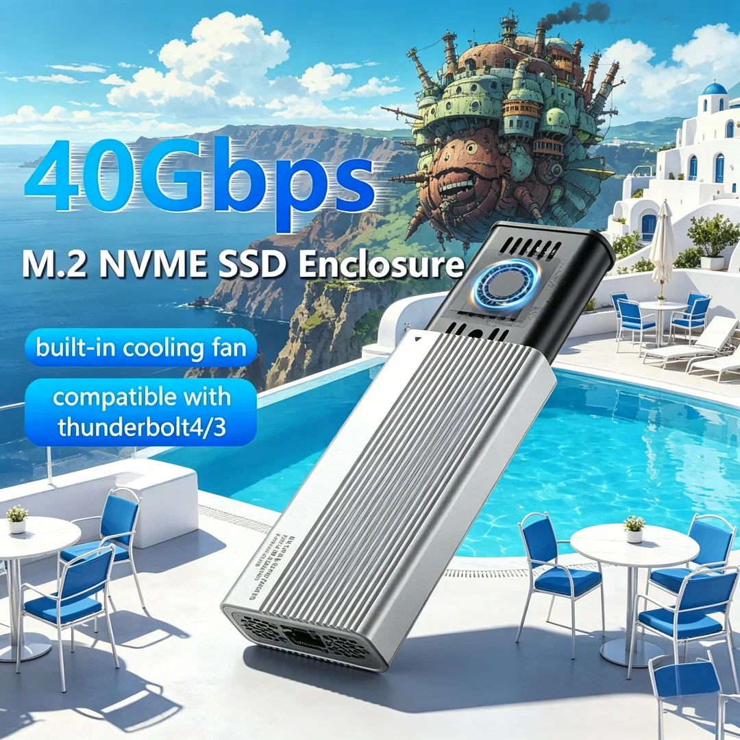 Opulent USB4 40Gbps M.2 NVMe SSD Enclosure with Cooling Fan PCIe 4.0 Solid State Drive Case Compatible with Thunderbolt
Opulent USB4 40Gbps M.2 NVMe SSD Enclosure with Cooling Fan PCIe 4.0 Solid State Drive Case Compatible with Thunderbolt