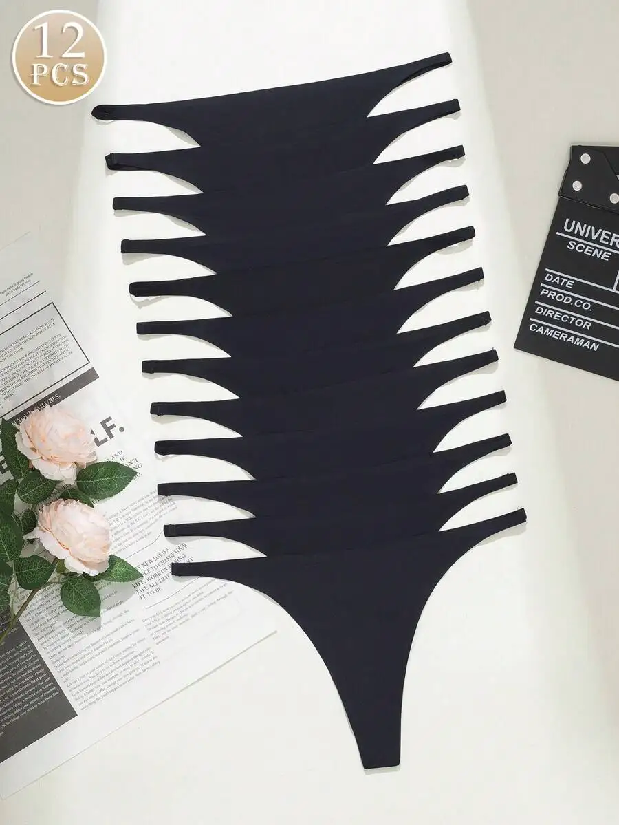 12pcs Seamless Bikini Thong Panties Soft Ice Silk Women Underwear
12pcs Seamless Bikini Thong Panties Soft Ice Silk Women Underwear
