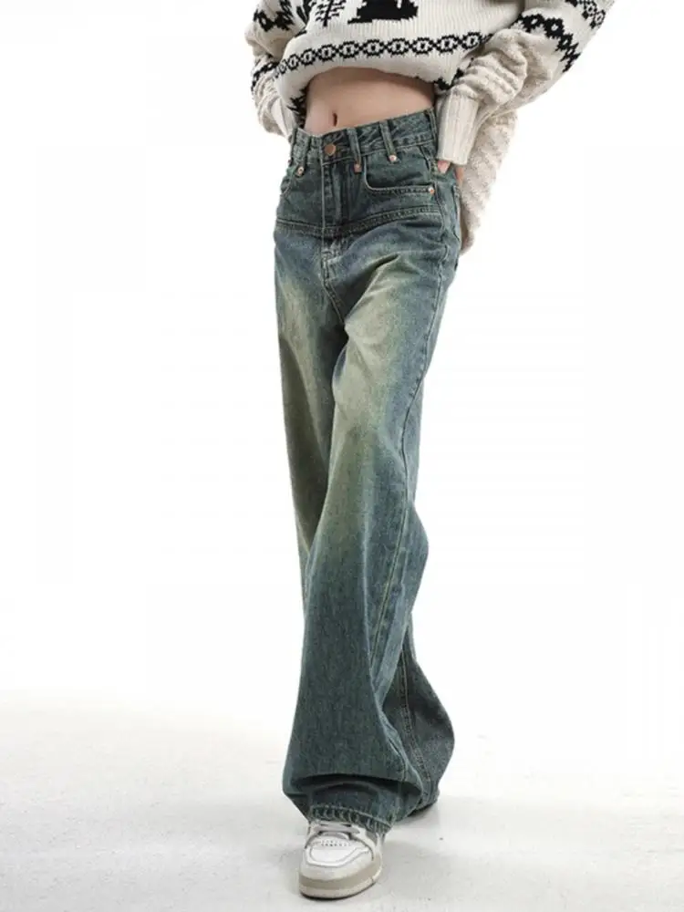 Vintage High Waisted Loose Straight Leg Jeans American High Street Summer Casual Slimming Floor Length Pants Women
Vintage High Waisted Loose Straight Leg Jeans American High Street Summer Casual Slimming Floor Length Pants Women