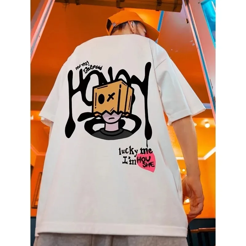 Новая летняя мужская футболка с бумажным пакетом, женская и мужская хлопковая футболка, летние тенденции, топ с круглым вырезом в стиле Харадзюку, уличная одежда
Новая летняя мужская футболка с бумажным пакетом, женская и мужская хлопковая футболка, летние тенденции, топ с круглым вырезом в стиле Харадзюку, уличная одежда