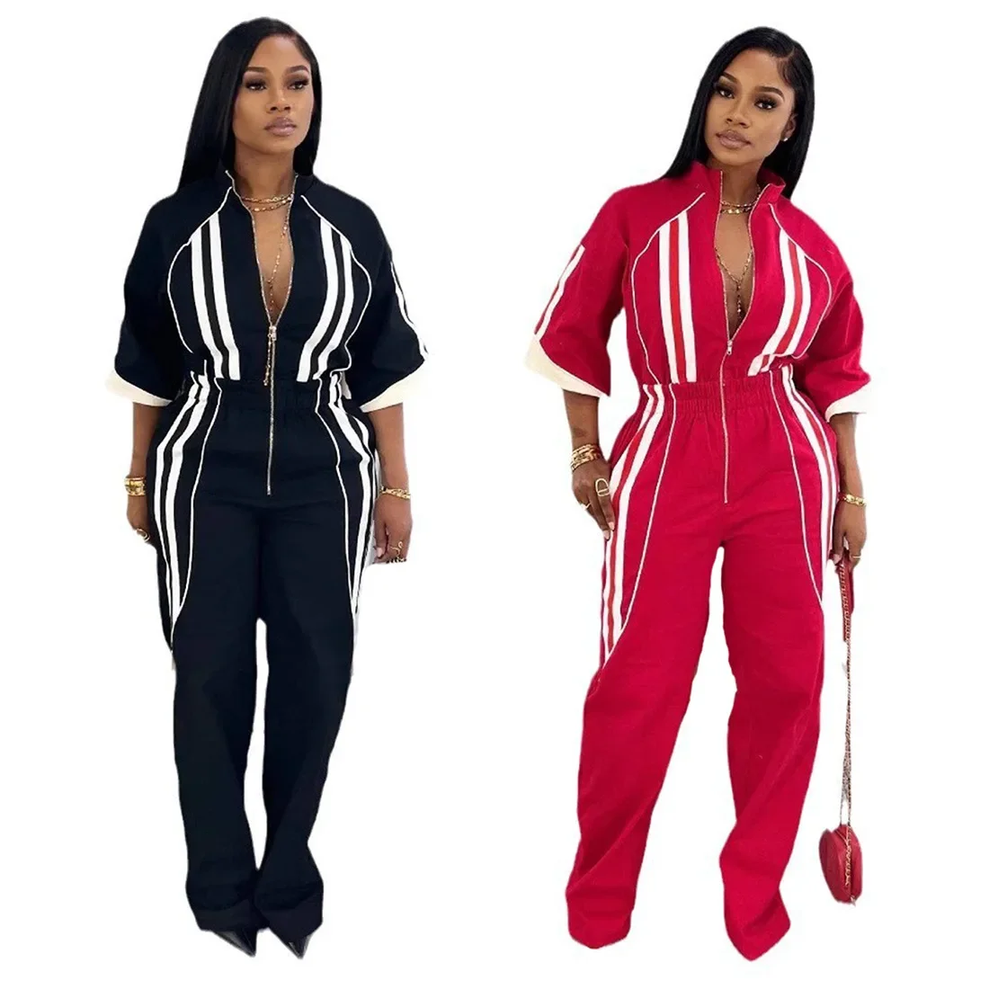 Jumpsuits Women Stand Collar Zipper One Piece Full Sleeve Overalls Wide Leg Long Pants High Waist Rompers Y2k Streetwear 2025
Jumpsuits Women Stand Collar Zipper One Piece Full Sleeve Overalls Wide Leg Long Pants High Waist Rompers Y2k Streetwear 2025