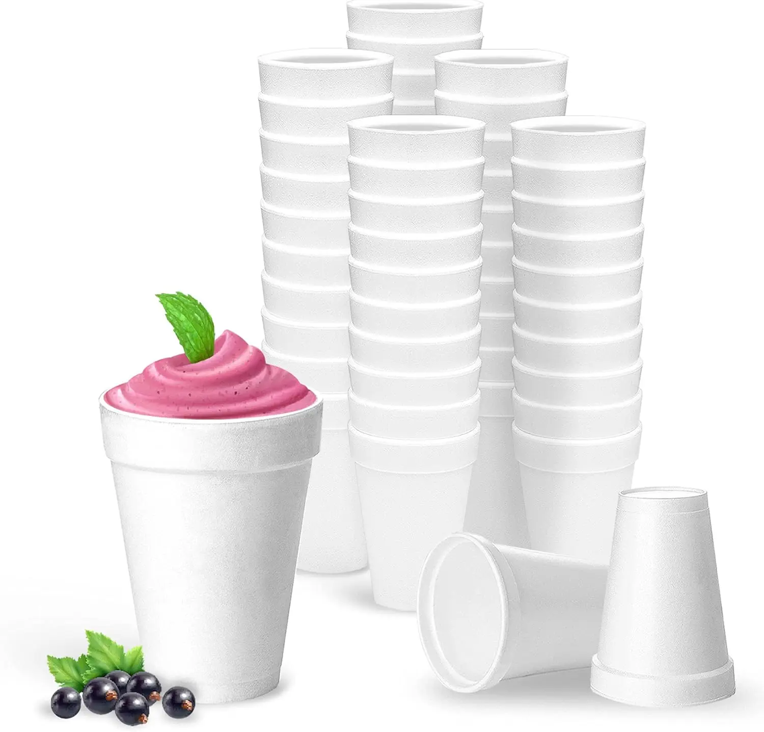 16 Oz Disposable Foam Cups (50 Pack), White Foam Insulates Hot & Cold Beverages, Made in the USA, To-Go Cups - for Coffe
16 Oz Disposable Foam Cups (50 Pack), White Foam Insulates Hot & Cold Beverages, Made in the USA, To-Go Cups - for Coffe