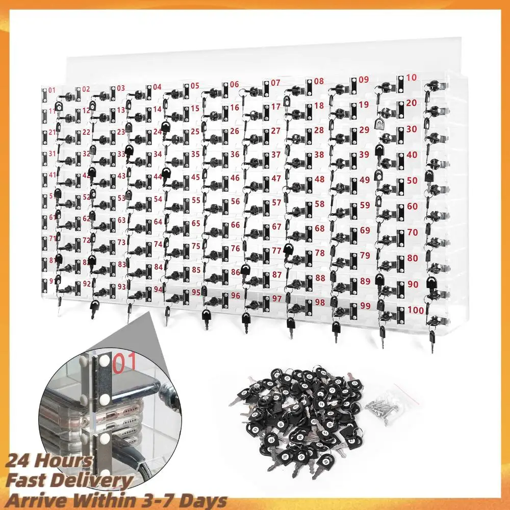 100 Slots Cell Phone Locker Box Clear Phone Storage Acrylic Cell Phone Lock Box with Door Locks and Keys for Office School Gym
100 Slots Cell Phone Locker Box Clear Phone Storage Acrylic Cell Phone Lock Box with Door Locks and Keys for Office School Gym