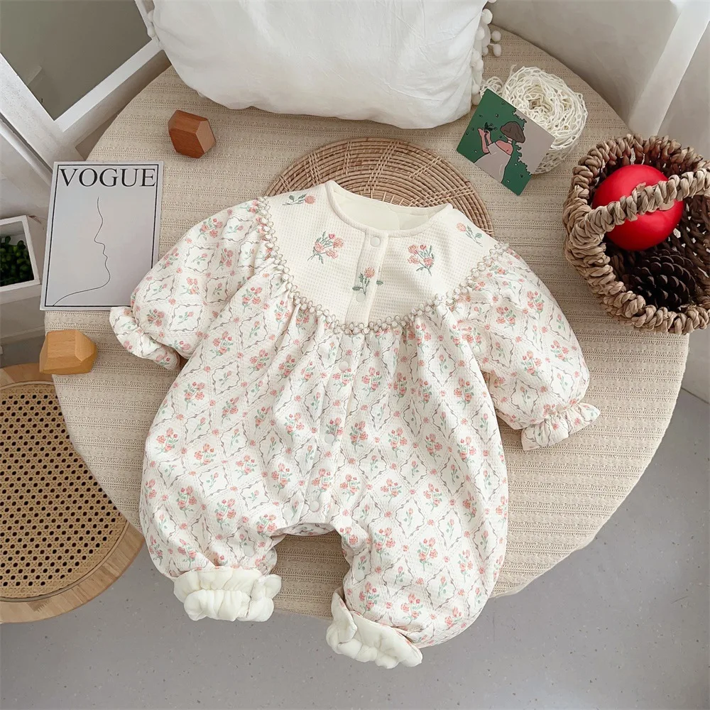 Autumn Winter 0-1Y Baby Girls Rompers Floral Printed Thicken Warm Toddler Kids Girls Jumpsuits Fleece Kids Girls Bodysuits
Autumn Winter 0-1Y Baby Girls Rompers Floral Printed Thicken Warm Toddler Kids Girls Jumpsuits Fleece Kids Girls Bodysuits