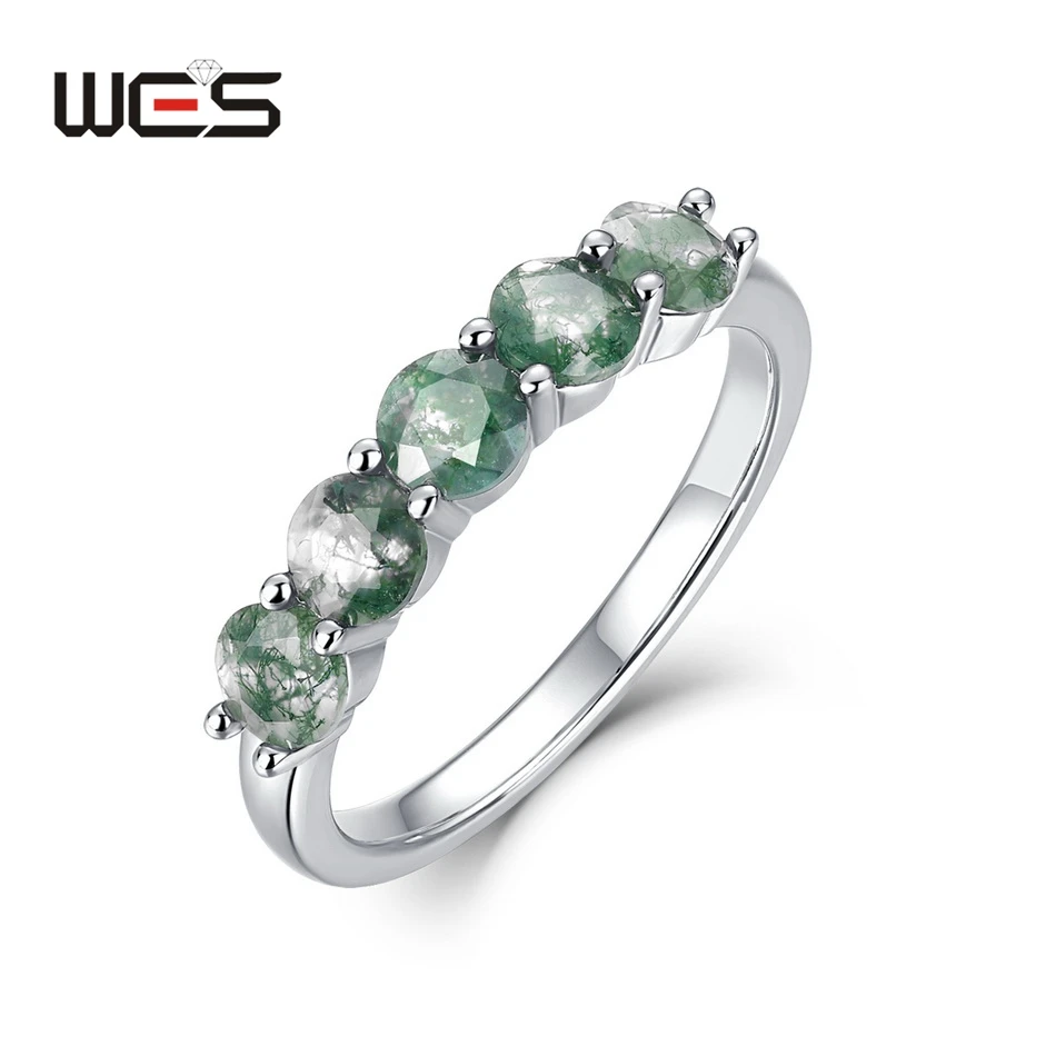 WES 925 Sterling Silver Natural Moss Agate Rings for Woman Full Circle Gemstone Vintage Elegant Wedding Jewelry Engagement
WES 925 Sterling Silver Natural Moss Agate Rings for Woman Full Circle Gemstone Vintage Elegant Wedding Jewelry Engagement