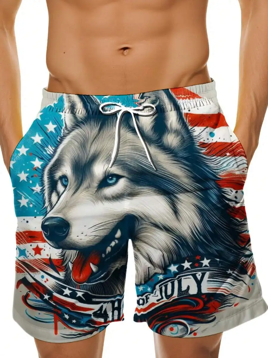 Patriotic Wolf 4th Of July Beach Shorts Men Summer Swim Trunks Graphic Board Shorts
Patriotic Wolf 4th Of July Beach Shorts Men Summer Swim Trunks Graphic Board Shorts