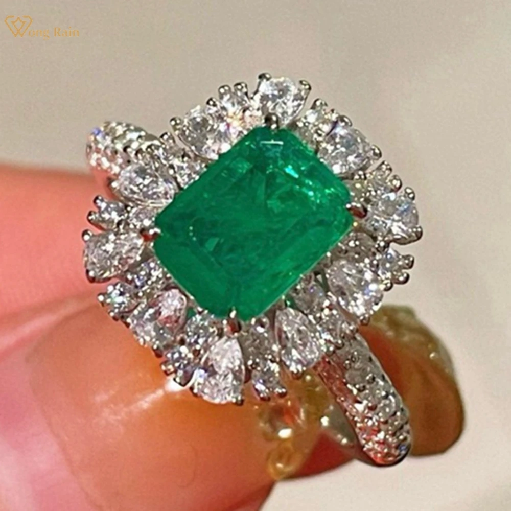 Wong Rain 925 Sterling Silver 2.2CT Emerald High Carbon Diamond Gemstone Engagement Ring for Women Fine Jewelry Anniversary Gift
Wong Rain 925 Sterling Silver 2.2CT Emerald High Carbon Diamond Gemstone Engagement Ring for Women Fine Jewelry Anniversary Gift