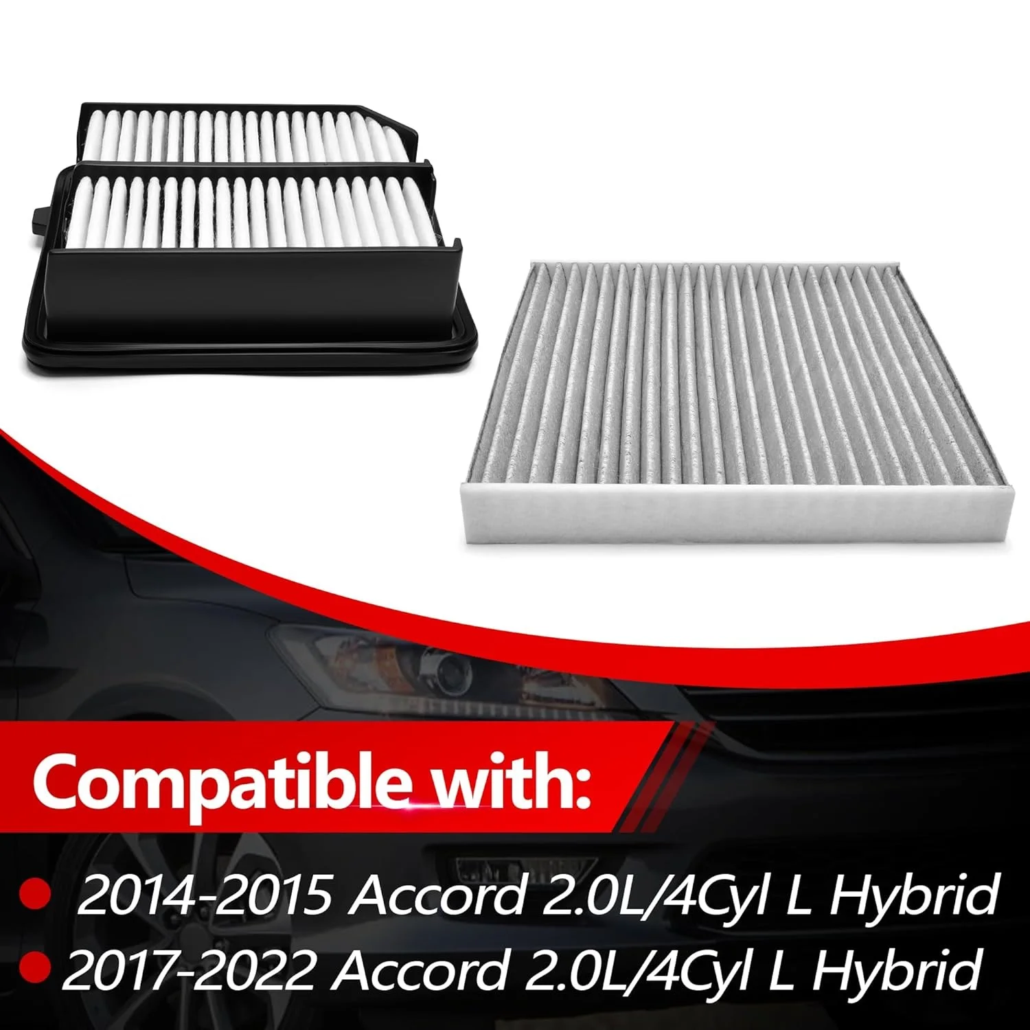 Engine Cabin Air Filter for 2014-2015 2017-2022 Accord 2.0L Replace 17220-5K0-A00 80292-SDA-A01 Hybrid Naturally Aspirated Only
Engine Cabin Air Filter for 2014-2015 2017-2022 Accord 2.0L Replace 17220-5K0-A00 80292-SDA-A01 Hybrid Naturally Aspirated Only