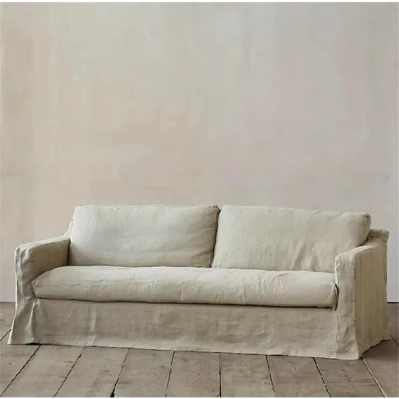 Nordic wabi style modern simple linen fabric single Japanese retro living room small apartment lazy cotton and linen sofa
Nordic wabi style modern simple linen fabric single Japanese retro living room small apartment lazy cotton and linen sofa