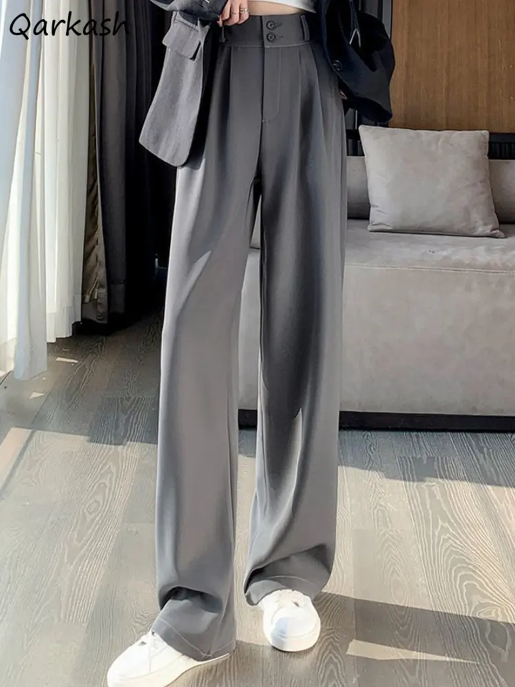 Pants Women High Waist Casual Solid All-match Loose Office Ladies Spring Streetwear Straight Fashion Vintage Chic Temperament
Pants Women High Waist Casual Solid All-match Loose Office Ladies Spring Streetwear Straight Fashion Vintage Chic Temperament