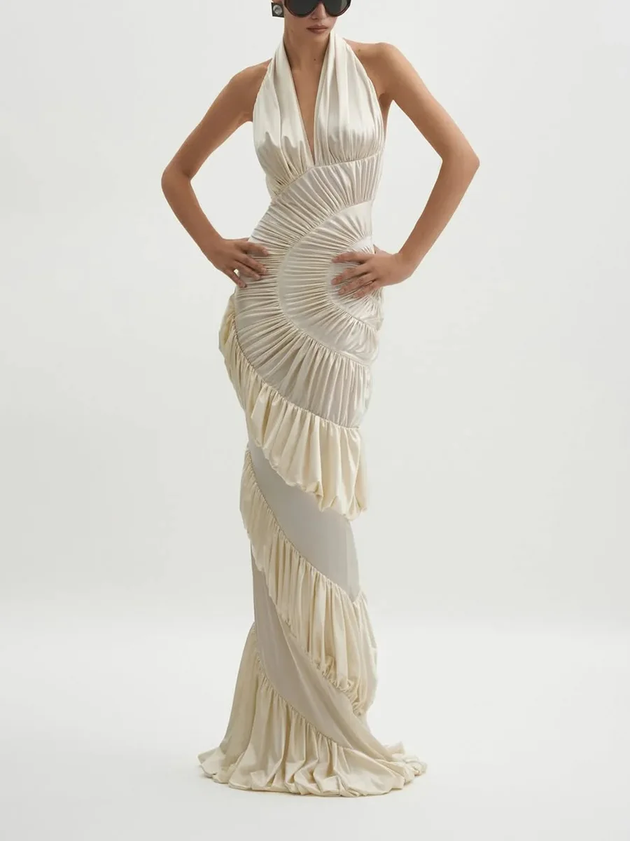 JHJN French Women Fashion Splice 3D lotus leaf Edge irregular Waist-Cinching Fish Tail Dress Banquet Dress
JHJN French Women Fashion Splice 3D lotus leaf Edge irregular Waist-Cinching Fish Tail Dress Banquet Dress