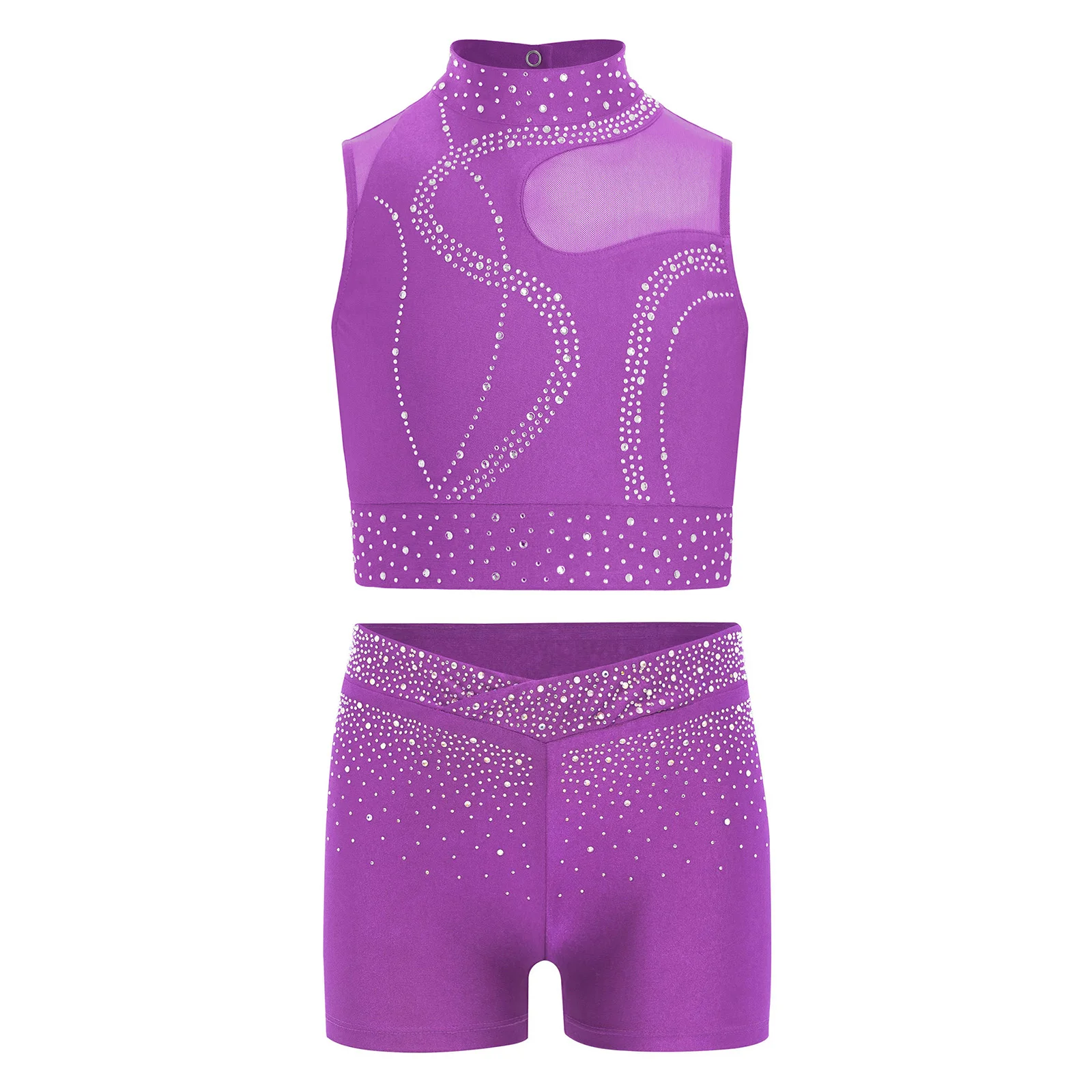 Детский гимнастический джазовый спортивный костюм для девочек, танцевальный наряд, сетчатый укороченный топ без рукавов со сверкающими стразами, шорты, одежда для сценических танцев
Детский гимнастический джазовый спортивный костюм для девочек, танцевальный наряд, сетчатый укороченный топ без рукавов со сверкающими стразами, шорты, одежда для сценических танцев