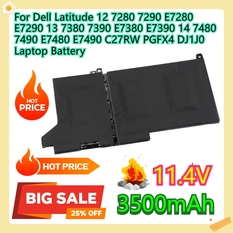 For Dell Latitude 12 7280 7290 E7280 E7290 13 7380 7390 E7380 E7390 14 7480 7490 E7480 E7490 C27RW PGFX4 DJ1J0 Laptop Battery
For Dell Latitude 12 7280 7290 E7280 E7290 13 7380 7390 E7380 E7390 14 7480 7490 E7480 E7490 C27RW PGFX4 DJ1J0 Laptop Battery