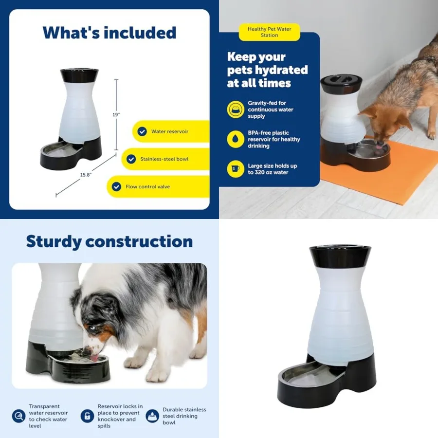 Healthy Pet Water Station -, 320 oz Capacity - Gravity Pet Water Fountain, Automatic Cat Water Fountain or Dog Water Fountain -
Healthy Pet Water Station -, 320 oz Capacity - Gravity Pet Water Fountain, Automatic Cat Water Fountain or Dog Water Fountain -