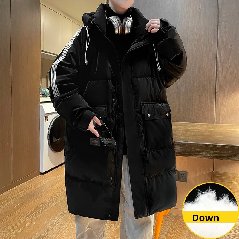 Mid-length Down Jackets for Students New Trendy Men's Winter Loose Warm Jackets Thickened Solid-color Cotton Jacket for Teenager
Mid-length Down Jackets for Students New Trendy Men's Winter Loose Warm Jackets Thickened Solid-color Cotton Jacket for Teenager