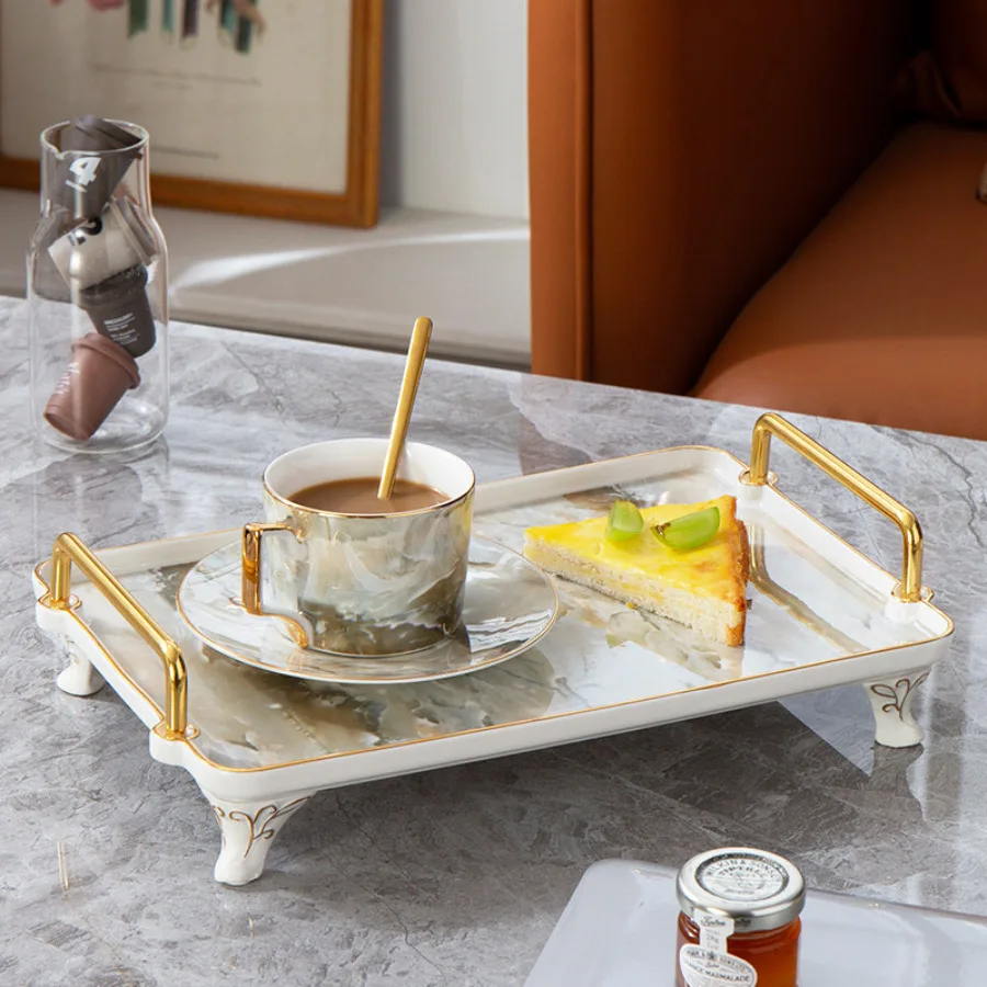 Nordic Ceramic Tray Rectangular Excellent Light Luxury Serving Tray Exquisite Coffee Cup Home Accessories Bandeja XY40TP
Nordic Ceramic Tray Rectangular Excellent Light Luxury Serving Tray Exquisite Coffee Cup Home Accessories Bandeja XY40TP