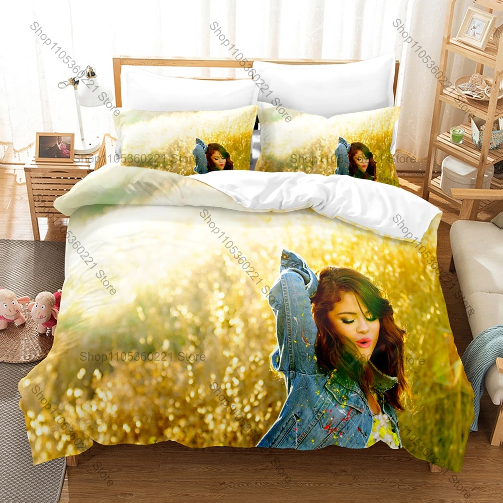 Pop Star Selena Gomez Bedding Set Duvet Cover & 2 Pillowcases Fashion Character Print Comfortable Bedroom Supplies
Pop Star Selena Gomez Bedding Set Duvet Cover & 2 Pillowcases Fashion Character Print Comfortable Bedroom Supplies