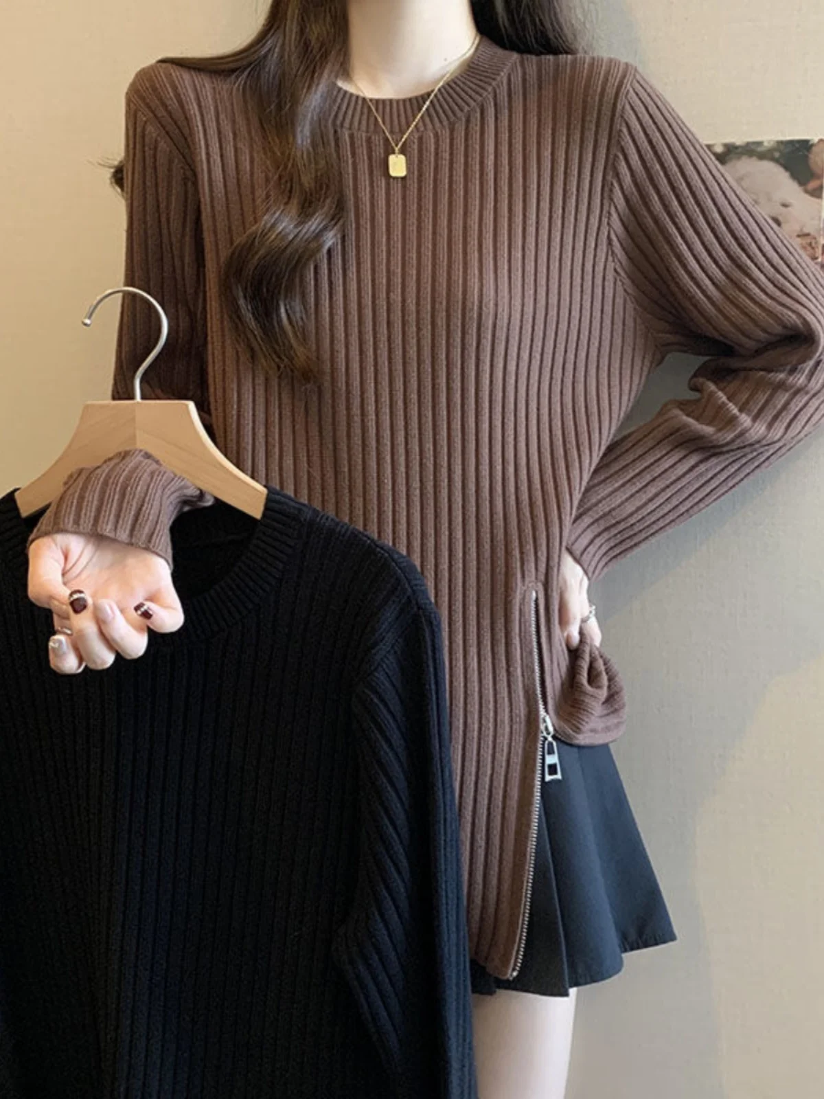 plus Size Women's Knitted Sweater with Slit Bottom Cover up Base Layer Long Sleeve round Neck Polyester Fiber Commute Style
plus Size Women's Knitted Sweater with Slit Bottom Cover up Base Layer Long Sleeve round Neck Polyester Fiber Commute Style