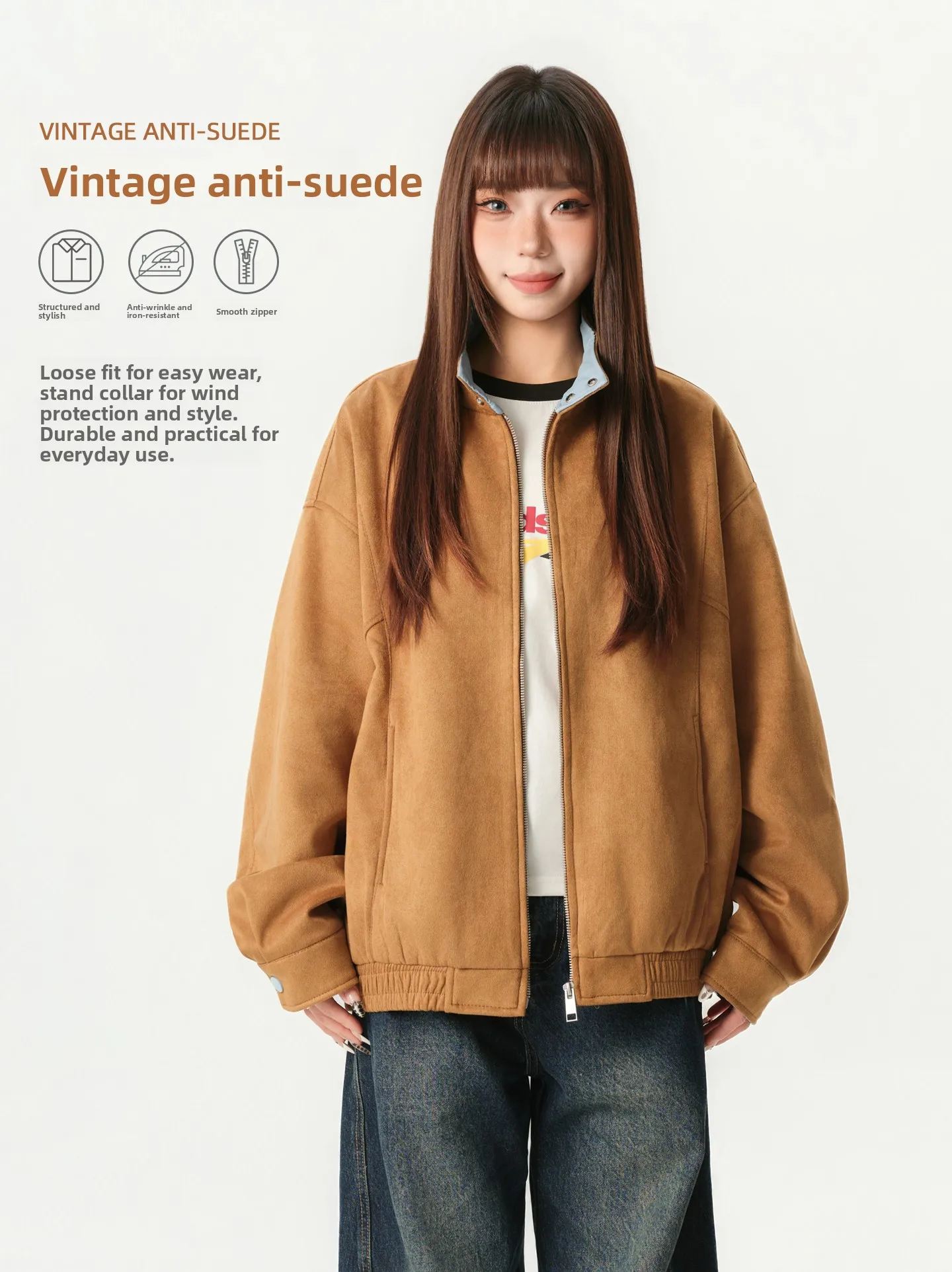 Retro American Contrast Color Collar Velvet Texture Jacket Spring Neutral Style Couple Short Coat Loose Fit Long Sleeve Zipper
Retro American Contrast Color Collar Velvet Texture Jacket Spring Neutral Style Couple Short Coat Loose Fit Long Sleeve Zipper