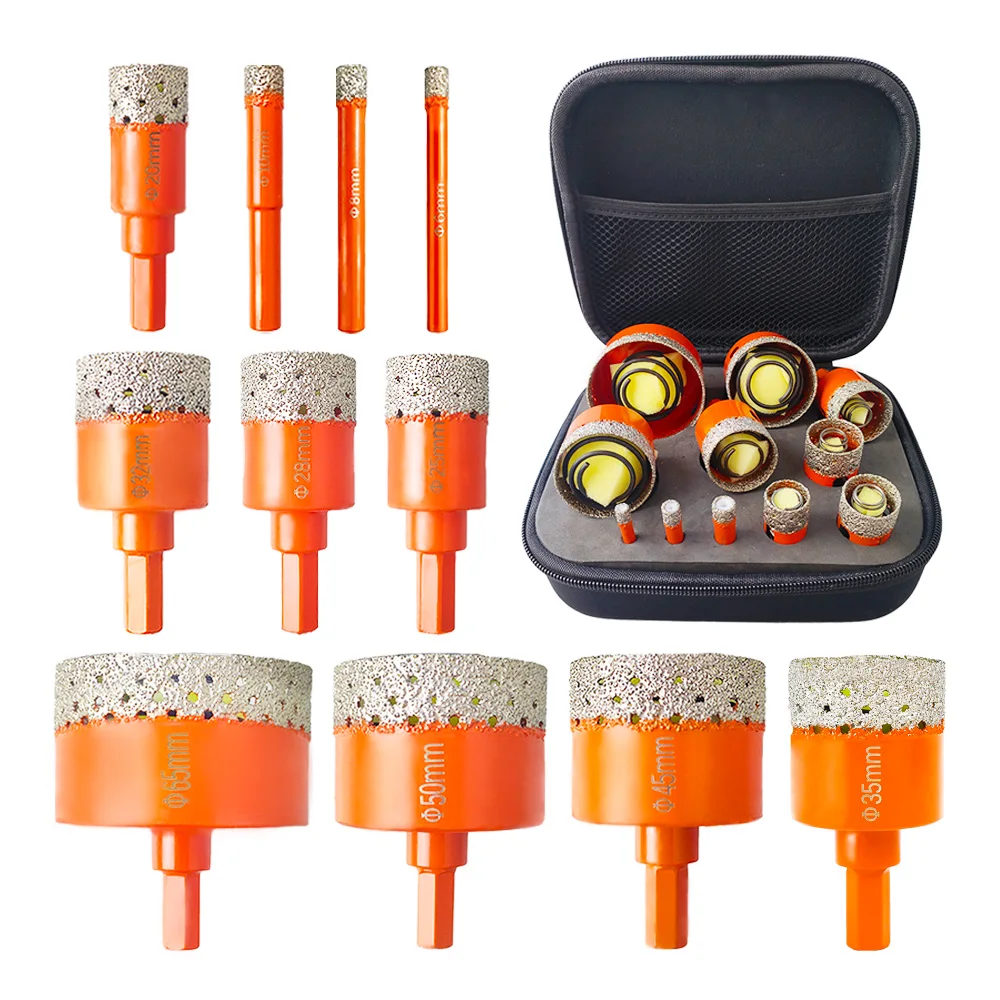11pcs Tile Hole Saw Set with Spring, Dry Drilling for Marble and Slate, Brazed Drill Bits with Storage Bag
11pcs Tile Hole Saw Set with Spring, Dry Drilling for Marble and Slate, Brazed Drill Bits with Storage Bag