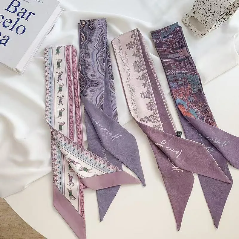 Purple Series Bow Scarf Hair Tie Retro Oil Painting Scarf Hair Band for Women Headband Long Ribbon Fashion Hair Accessories
Purple Series Bow Scarf Hair Tie Retro Oil Painting Scarf Hair Band for Women Headband Long Ribbon Fashion Hair Accessories