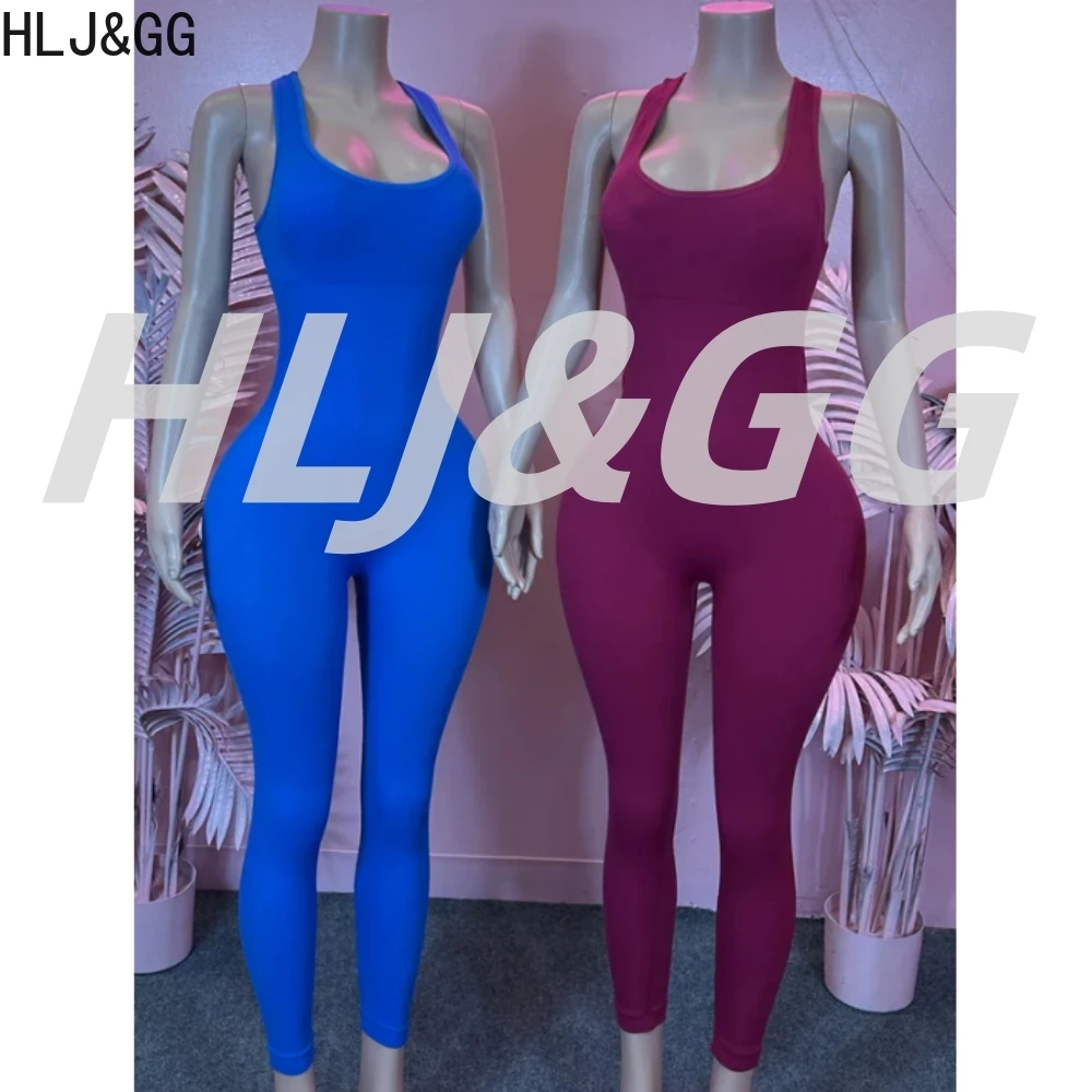 HLJ&GG Fashion Solid Backless High Quality Stretchy Bodycon One Piece Jumpsuits Women Sleeveless Sporty Playsuits Sexy Overalls
HLJ&GG Fashion Solid Backless High Quality Stretchy Bodycon One Piece Jumpsuits Women Sleeveless Sporty Playsuits Sexy Overalls