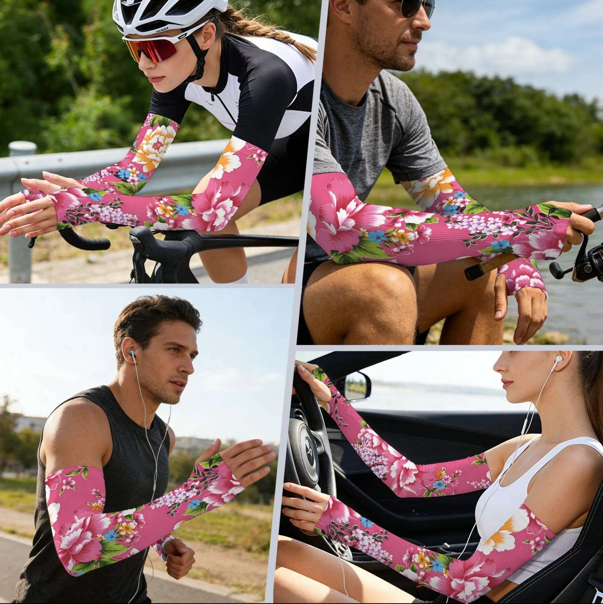 Pink Floral Print Arm Sleeves Lightweight Comfortable Non-slip Arm Sleeves for Fishing Cycling Running Outdoor Sports Sleeves
Pink Floral Print Arm Sleeves Lightweight Comfortable Non-slip Arm Sleeves for Fishing Cycling Running Outdoor Sports Sleeves
