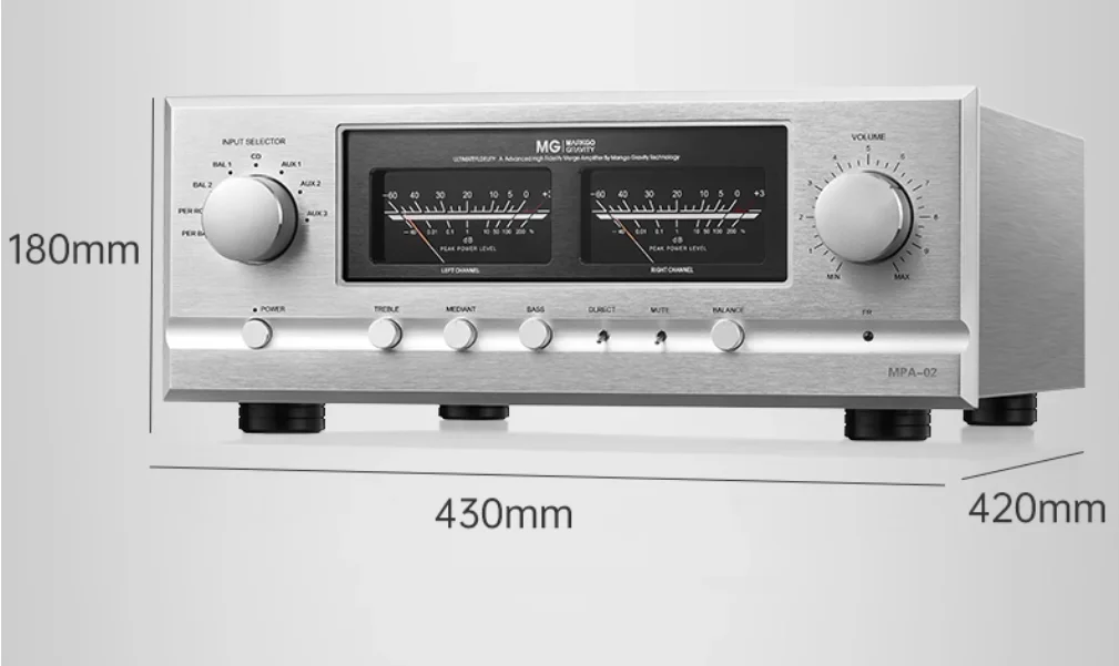 MPA-02 Class A and B high-power 350W+350W HIFI high fidelity combined amplifier for fever level
MPA-02 Class A and B high-power 350W+350W HIFI high fidelity combined amplifier for fever level