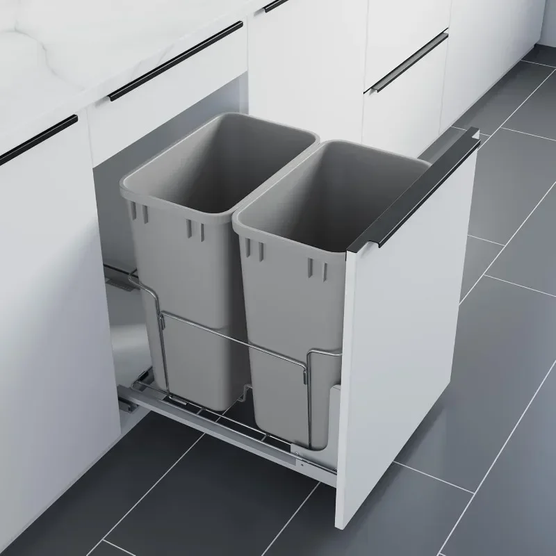 Dowell B18 Aluminum Base Wastebasket Pullout with Door Mount and Two 35L/37Qt/9.2Gal Plastic Bins (4012 0218+35x2)
Dowell B18 Aluminum Base Wastebasket Pullout with Door Mount and Two 35L/37Qt/9.2Gal Plastic Bins (4012 0218+35x2)