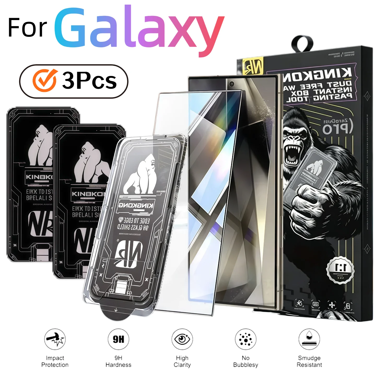 3-Pack HD Tempered Glass Screen Protector for Galaxy S26/S26Plus/S26Ultra/S25/S24/S23/S22 9H Hardness Compatible with Chimpanzee
3-Pack HD Tempered Glass Screen Protector for Galaxy S26/S26Plus/S26Ultra/S25/S24/S23/S22 9H Hardness Compatible with Chimpanzee
