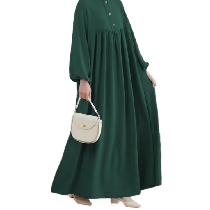 New Ramadan Muslim Women's Clothing Islamic Morocco Loose Round Neck Bubble Sleeve Long Sleeve Solid Color Dubai Long Dress
New Ramadan Muslim Women's Clothing Islamic Morocco Loose Round Neck Bubble Sleeve Long Sleeve Solid Color Dubai Long Dress