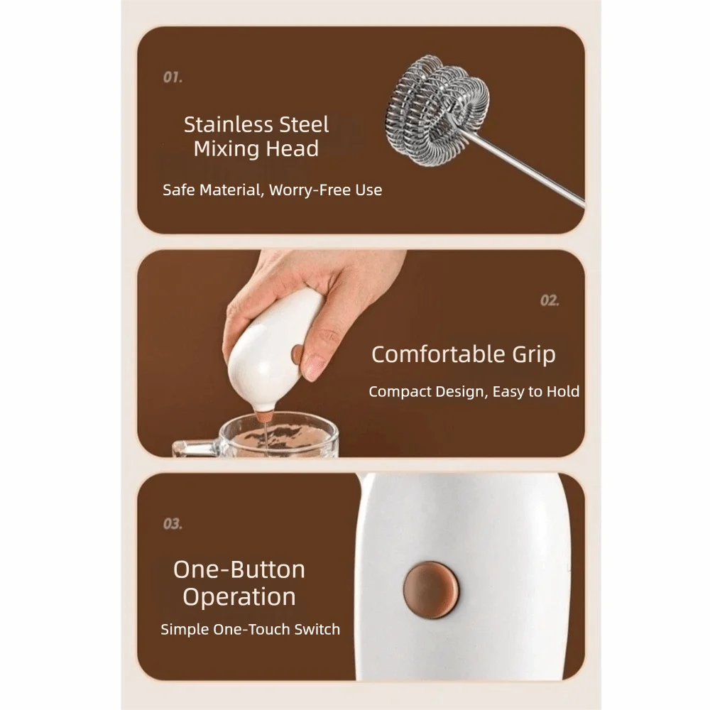 Multi-functional Stainless Steel Electric Milk Frother Battery Operated Wireless Coffee Foam Maker Handheld Food Blender Barista
Multi-functional Stainless Steel Electric Milk Frother Battery Operated Wireless Coffee Foam Maker Handheld Food Blender Barista