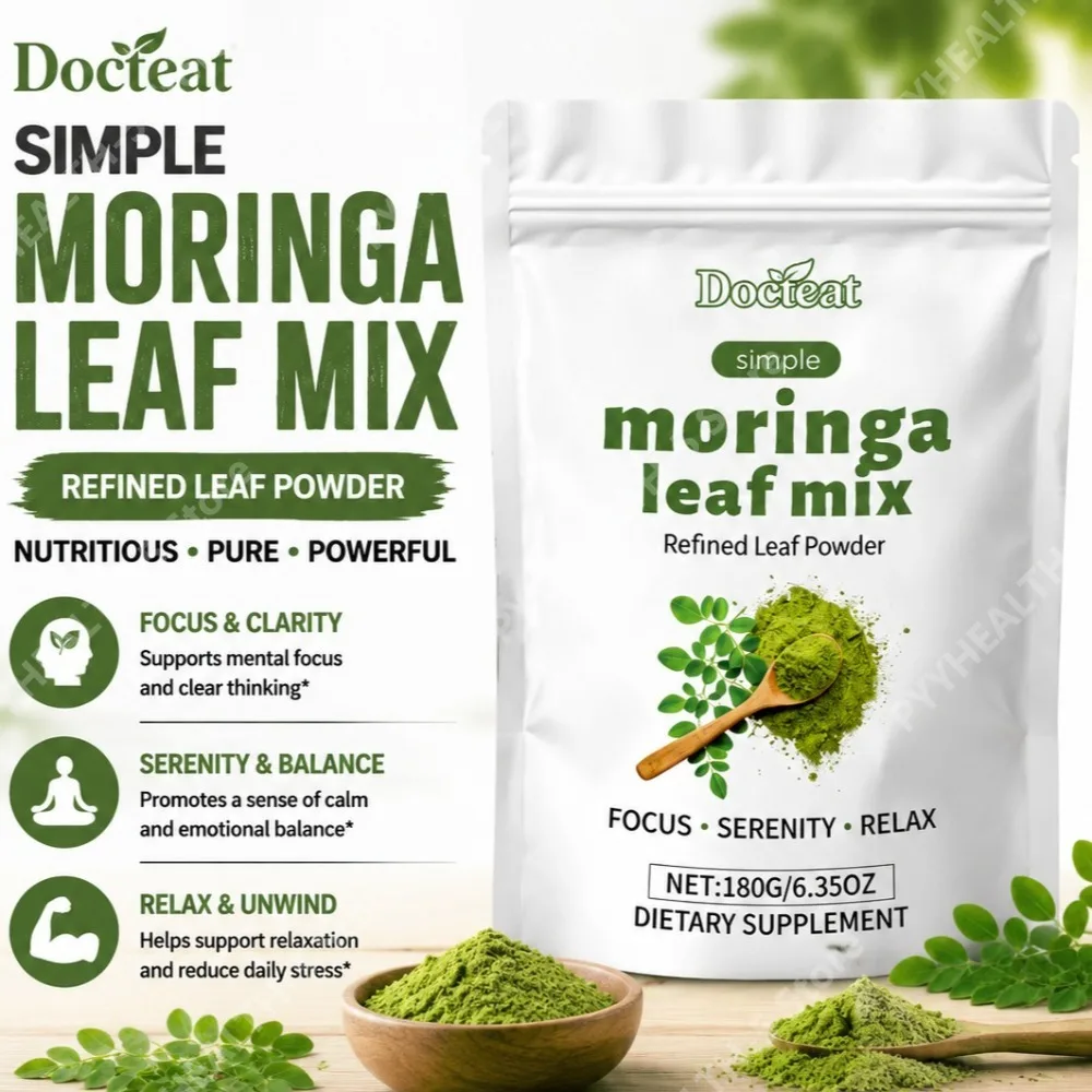 Docteat Moringa Leaf Powder Refined Formula with Vitamins A & C, Calcium, Iron NET 180g 10g Serving Size
Docteat Moringa Leaf Powder Refined Formula with Vitamins A & C, Calcium, Iron NET 180g 10g Serving Size