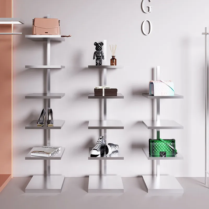 Shoe rack display clothing store bag display rack stainless steel multi-functional boutique display
Shoe rack display clothing store bag display rack stainless steel multi-functional boutique display
