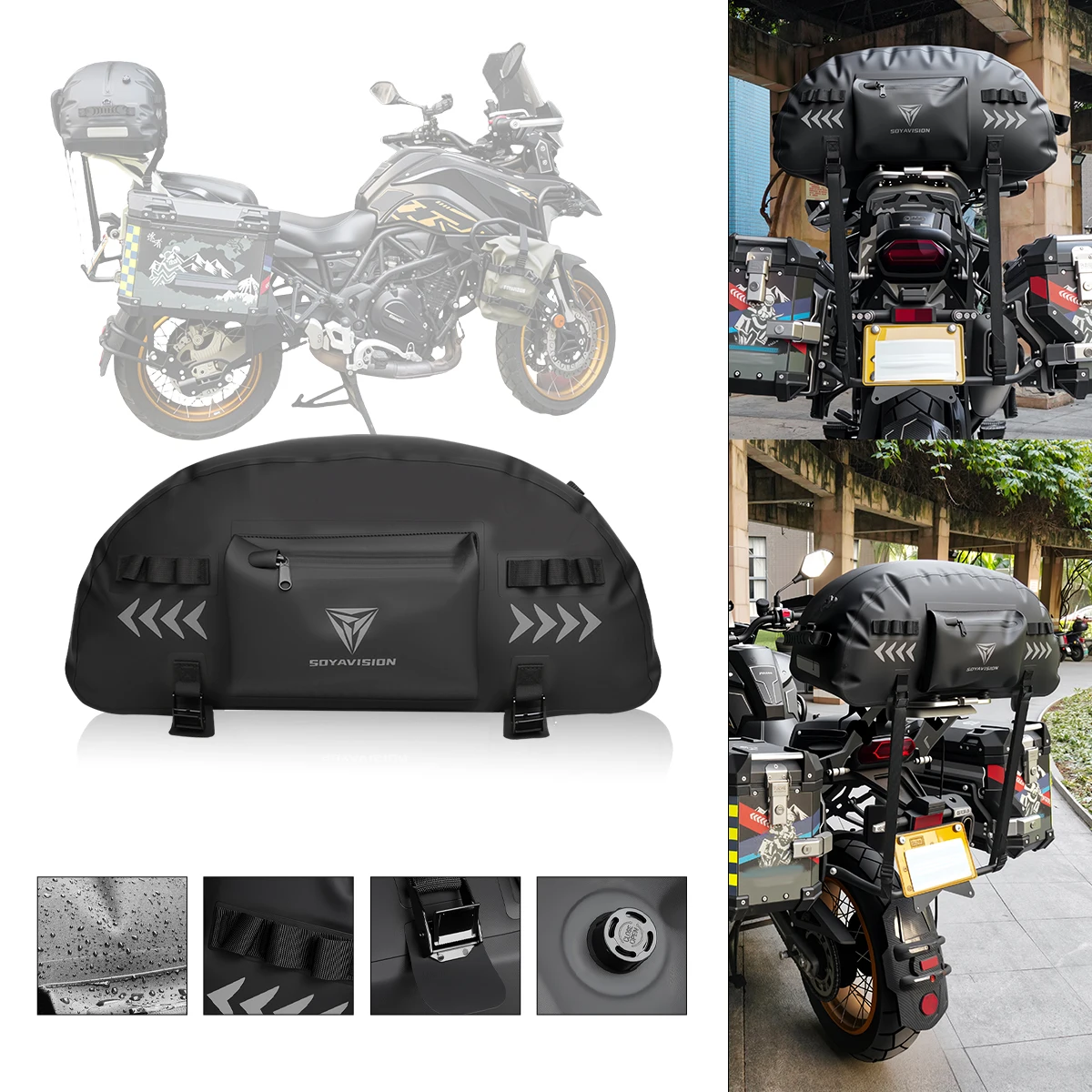 High Quality Motorcycle Back Seat Bag With Adjustable Straps, Waterproof Zipper, Reflective Strap, Pocket
High Quality Motorcycle Back Seat Bag With Adjustable Straps, Waterproof Zipper, Reflective Strap, Pocket