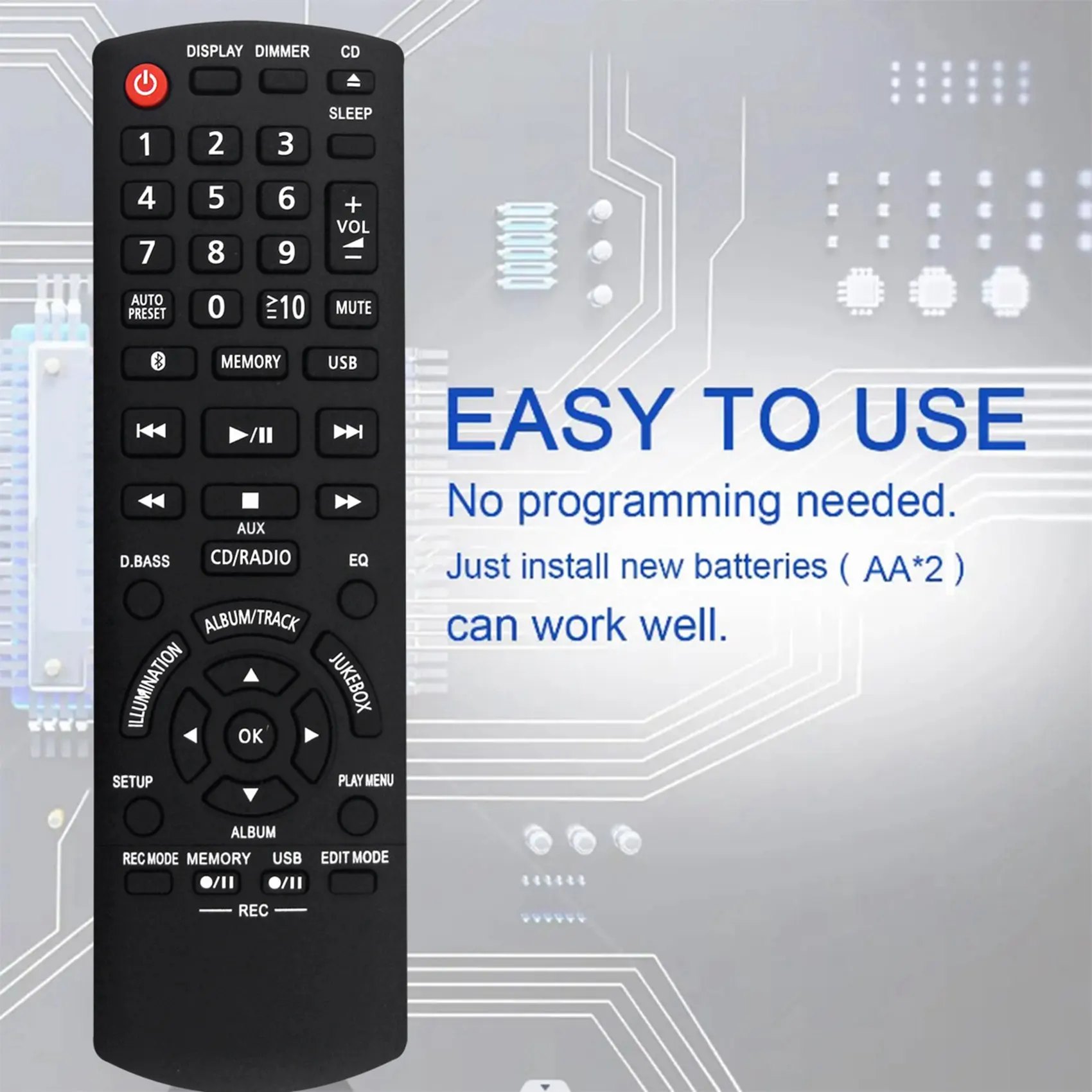 【SURPISE】4X Запасной пульт дистанционного управления N2QAYB001094 для Panasonic SA-AKX900 SCAKX300 SA-AKX400 SA-AKX550 SA-AKX500 SA-AKX600
【SURPISE】4X Запасной пульт дистанционного управления N2QAYB001094 для Panasonic SA-AKX900 SCAKX300 SA-AKX400 SA-AKX550 SA-AKX500 SA-AKX600