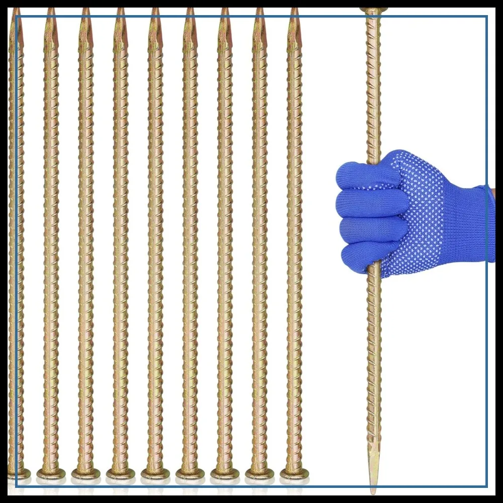 Heavy Duty 16" Rebar Stakes, 1/2" Diameter Galvanized Steel Ground Anchors, 20 Pack for Speed Bump, Wheel Stop, Tent
Heavy Duty 16" Rebar Stakes, 1/2" Diameter Galvanized Steel Ground Anchors, 20 Pack for Speed Bump, Wheel Stop, Tent