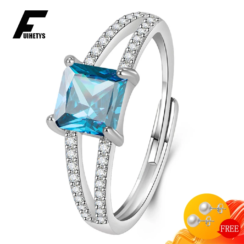 FUIHETYS New Fashion Women Ring 925 Silver Jewelry Ornaments with Sapphire Zircon Gemstone Open Finger Rings for Wedding Party
FUIHETYS New Fashion Women Ring 925 Silver Jewelry Ornaments with Sapphire Zircon Gemstone Open Finger Rings for Wedding Party