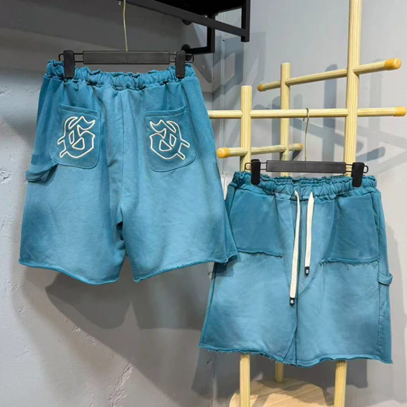 New GOD High Street SPEED Men Shorts Washed Frayed Edge Sweat Shorts Back Pocket Embroidery Oversized Street Shorts
New GOD High Street SPEED Men Shorts Washed Frayed Edge Sweat Shorts Back Pocket Embroidery Oversized Street Shorts