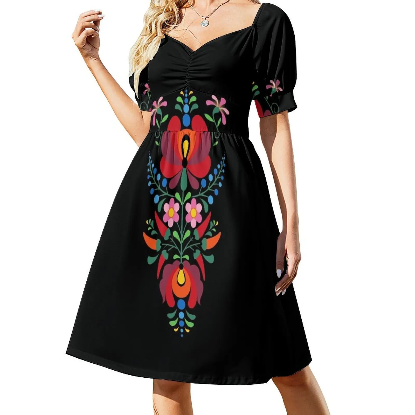 Hungarian Traditional Folk Style Flowers Design Short-Sleeved Dress dresses korean style Bridesmaid dress woman
Hungarian Traditional Folk Style Flowers Design Short-Sleeved Dress dresses korean style Bridesmaid dress woman