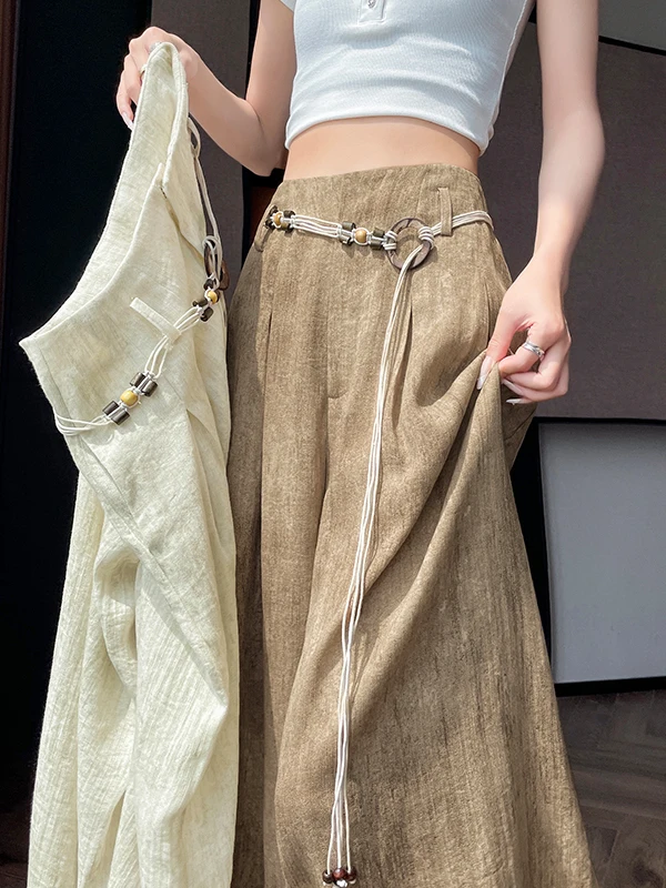 Original Design Summer New Loose Wide Leg Pants High Waist Linen Cotton Draping Pants Women Casual High Waist Loose Fit
Original Design Summer New Loose Wide Leg Pants High Waist Linen Cotton Draping Pants Women Casual High Waist Loose Fit